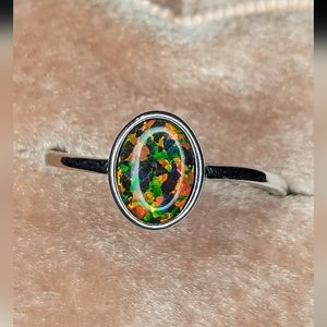 Lab Created Opal Ring